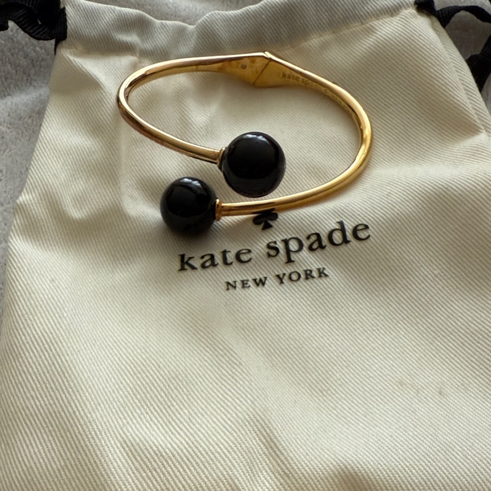 Kate Spade Gold Cuff with Black Spheres